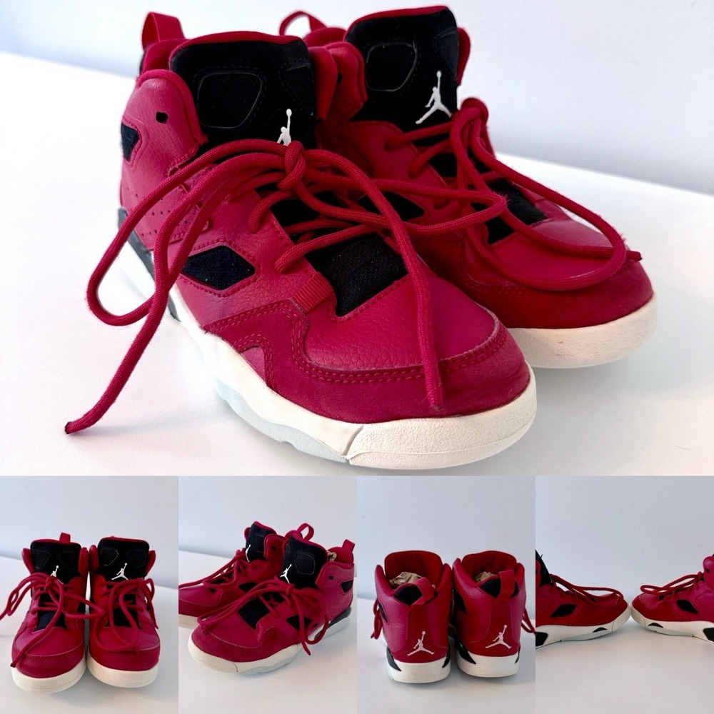 Air Jordan Boys' Flight Club '91 BP Mid Red‎ Size 13C Shoes Basketball Clean